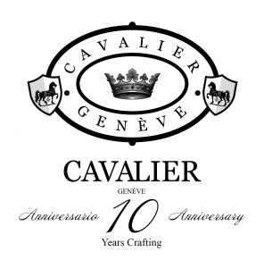 cavalier cigars 10th anniversary logo. black lettering on a white background
